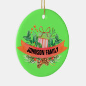 Persoonlijke kerstversiering met foto's keramisch ornament (Rechts)