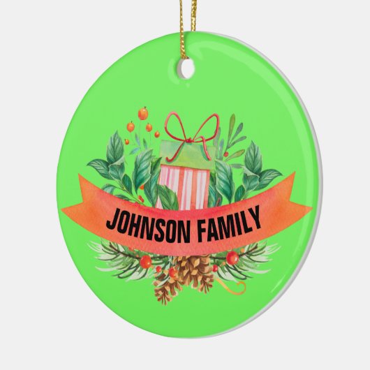 Persoonlijke kerstversiering met foto's keramisch ornament (Links)