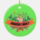 Persoonlijke kerstversiering met foto's keramisch ornament (Achterkant)