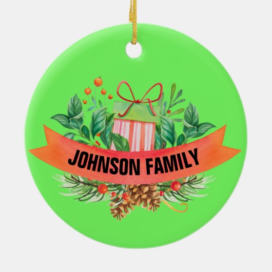 Persoonlijke kerstversiering met foto's keramisch ornament (Achterkant)