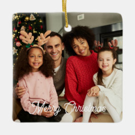 Persoonlijke kerstversiering met foto's keramisch ornament