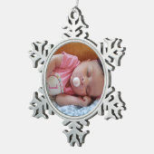 Persoonlijke kerstversiering met foto's tin sneeuwvlok ornament (Rechts)