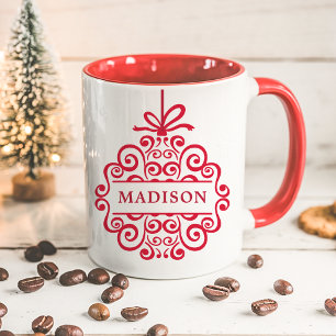 Persoonlijke Kerstversiering met Sierlijke Doodle Mok