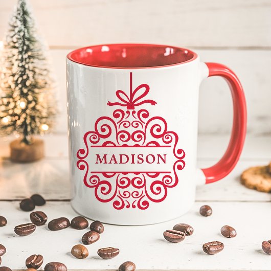 Persoonlijke Kerstversiering met Sierlijke Doodle Mok