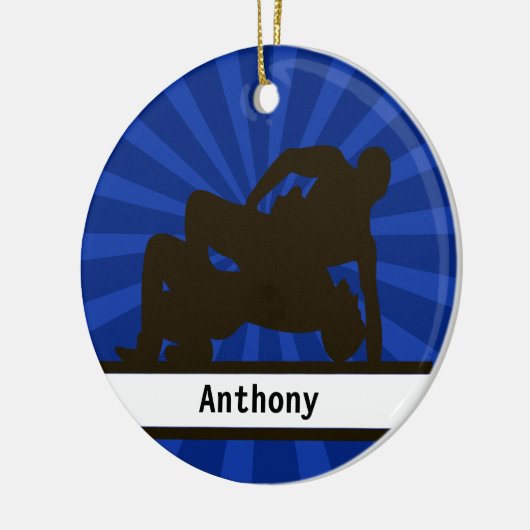 Persoonlijke kerstversiering met Wrestler Keramisch Ornament (Links)