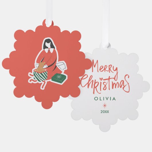 Persoonlijke kerstversiering – Mooie kerst- Ornament Kaart (Voorkant / Achterkant)