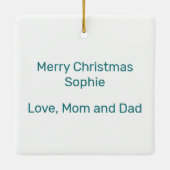 Persoonlijke kerstversiering op de Nativiteitsscèn Keramisch Ornament (Achterkant)