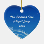 Persoonlijke kerstversiering op de Nativiteitsscèn Keramisch Ornament (Achterkant)