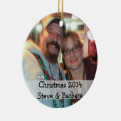 Persoonlijke kerstversiering op foto's keramisch ornament (Rechts)