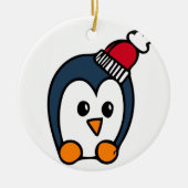 Persoonlijke kerstversiering - Penguin Keramisch Ornament (Voorkant)