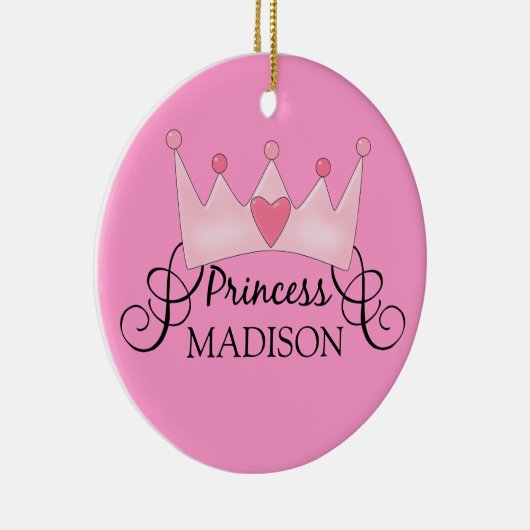 Persoonlijke kerstversiering prinses keramisch ornament (Rechts)