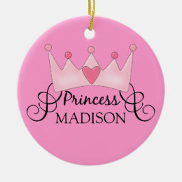 Persoonlijke kerstversiering prinses keramisch ornament