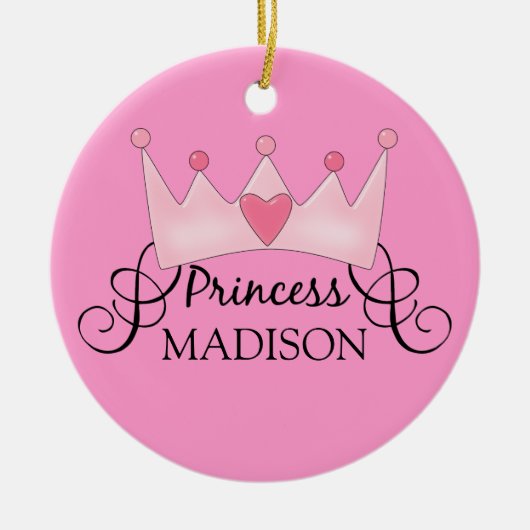 Persoonlijke kerstversiering prinses keramisch ornament (Voorkant)