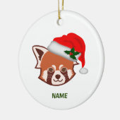 Persoonlijke kerstversiering "Santa Red Panda" Keramisch Ornament (Links)