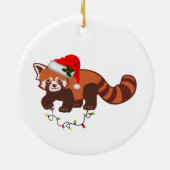 Persoonlijke kerstversiering "Santa Red Panda" Keramisch Ornament (Achterkant)