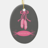 Persoonlijke kerstversiering van Ballerina Keramisch Ornament (Achterkant)