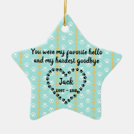 Persoonlijke kerstversiering van de Dog Memorial Keramisch Ornament