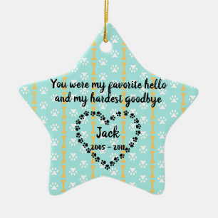 Persoonlijke kerstversiering van de Dog Memorial Keramisch Ornament