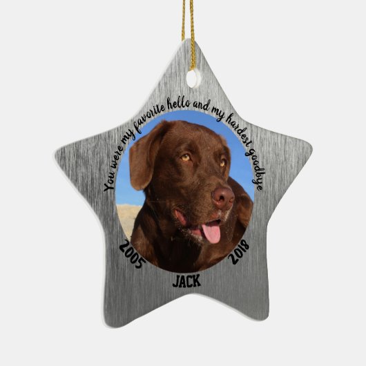 Persoonlijke kerstversiering van de Dog Memorial Keramisch Ornament (Rechts)