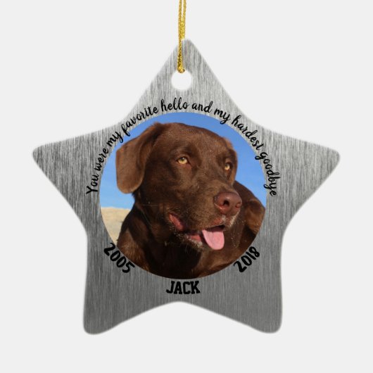 Persoonlijke kerstversiering van de Dog Memorial Keramisch Ornament (Voorkant)
