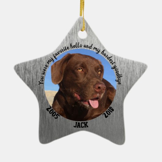 Persoonlijke kerstversiering van de Dog Memorial Keramisch Ornament (Achterkant)