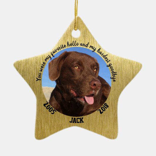 Persoonlijke kerstversiering van de Dog Memorial Keramisch Ornament (Voorkant)
