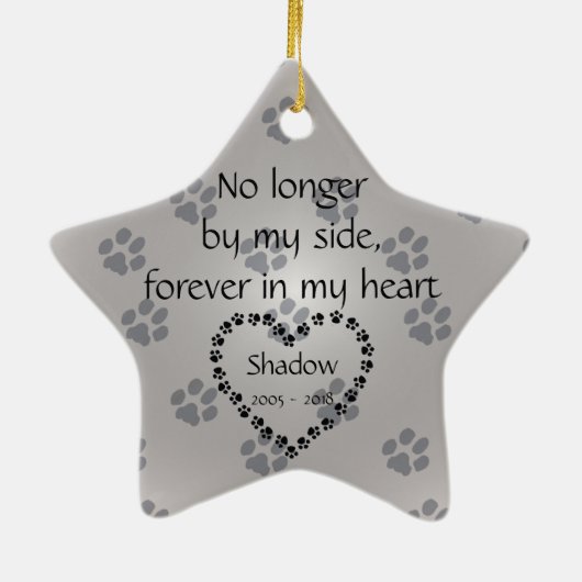 Persoonlijke kerstversiering van de Dog Memorial Keramisch Ornament (Achterkant)