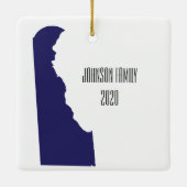 Persoonlijke kerstversiering van Delaware Keramisch Ornament (Achterkant)