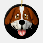 Persoonlijke kerstversiering van een hond keramisch ornament (Voorkant)