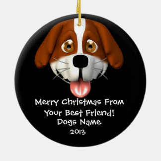 Persoonlijke kerstversiering van een hond keramisch ornament