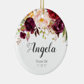 Persoonlijke kerstversiering van Floral Bloemenmei Keramisch Ornament (Rechts)