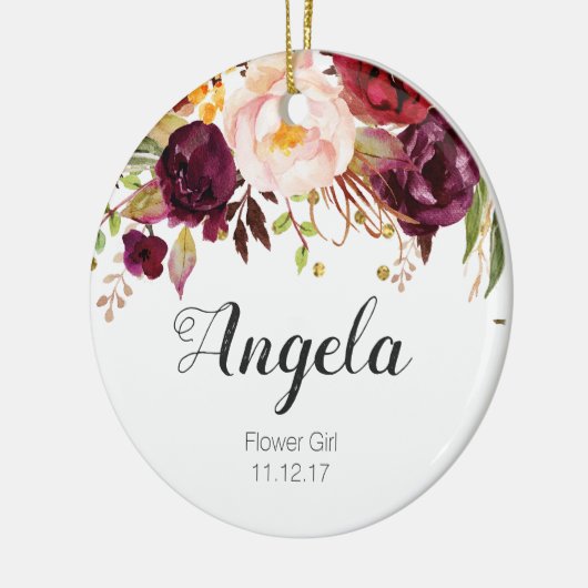 Persoonlijke kerstversiering van Floral Bloemenmei Keramisch Ornament (Links)