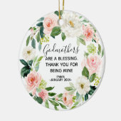 Persoonlijke kerstversiering van Floral Godmoeder Keramisch Ornament (Links)