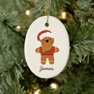 Persoonlijke kerstversiering van het ontbijt Ginge Keramisch Ornament
