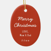 Persoonlijke kerstversiering van het ontbijt Ginge Keramisch Ornament (Achterkant)