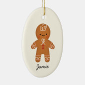 Persoonlijke kerstversiering van het ontbijt Ginge Keramisch Ornament (Rechts)