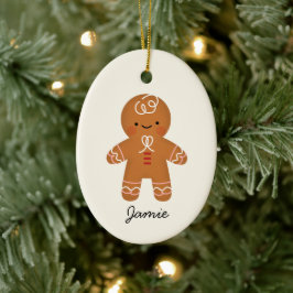 Persoonlijke kerstversiering van het ontbijt Ginge Keramisch Ornament