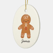 Persoonlijke kerstversiering van het ontbijt Ginge Keramisch Ornament (Links)