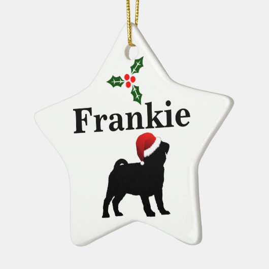Persoonlijke kerstversiering van Pug Dog Keramisch Ornament (Links)