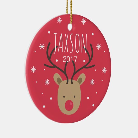 Persoonlijke kerstversiering van rendierporselein keramisch ornament (Rechts)