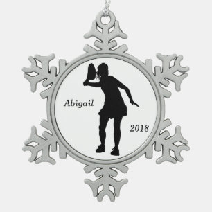 Persoonlijke kerstversiering van Snowflake Tennis Tin Sneeuwvlok Ornament