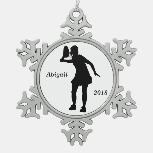 Persoonlijke kerstversiering van Snowflake Tennis Tin Sneeuwvlok Ornament (Voorkant)