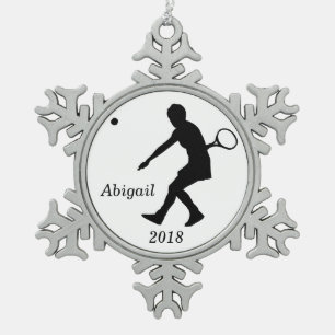 Persoonlijke kerstversiering van Snowflake Tennis Tin Sneeuwvlok Ornament