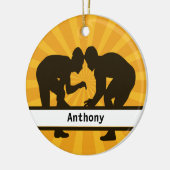 Persoonlijke kerstversiering van Wrestlers Keramisch Ornament (Links)