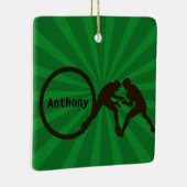 Persoonlijke kerstversiering van Wrestlers Keramisch Ornament (Rechts)