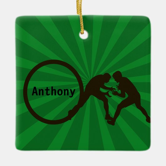 Persoonlijke kerstversiering van Wrestlers Keramisch Ornament (Voorkant)