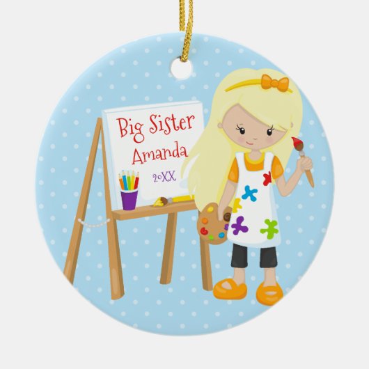 Persoonlijke kerstversiering voor Big Sister Artis Keramisch Ornament (Voorkant)