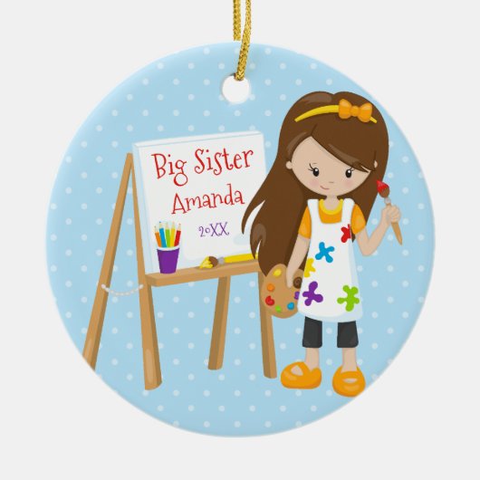 Persoonlijke kerstversiering voor Big Sister Artis Keramisch Ornament (Voorkant)