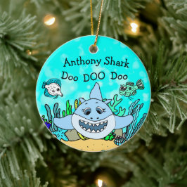 Persoonlijke kerstversiering voor de Baby Shark Fa Keramisch Ornament