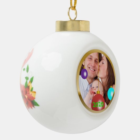Persoonlijke kerstversiering voor foto's keramische bal ornament (Links)